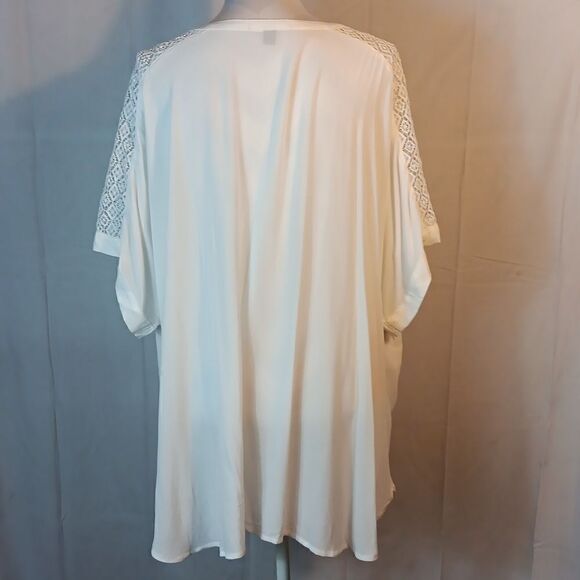 Ellos White Lace Trim Blouse - Picture 4 of 8